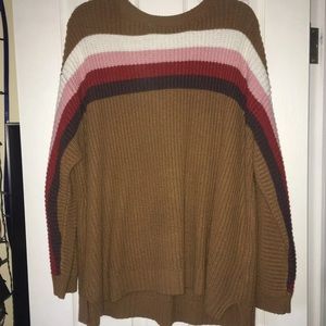 Brown Striped Hoodie